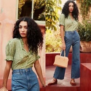 Doen Dauphine top in green garden bloom XS